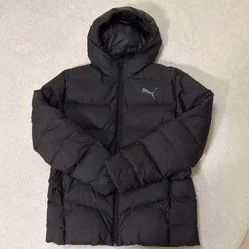 PUMA 블랙 다운 자켓 후드 부착