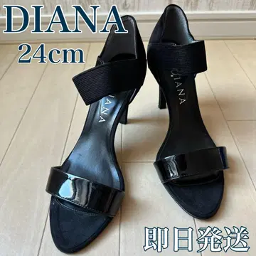 DIANA 블랙 스트랩 샌들 24cm