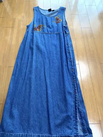 used 새상품급 데님 롱 원피스