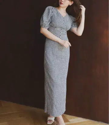 Puff Sleeve Checked Set-Up