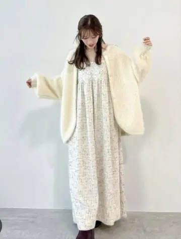 COCO DEAL 코코딜 트위드 베어 원피스