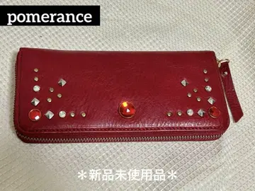 미사용 새상품 pomerance 포멜란제 빨간색 장지갑 스터드 스톤
