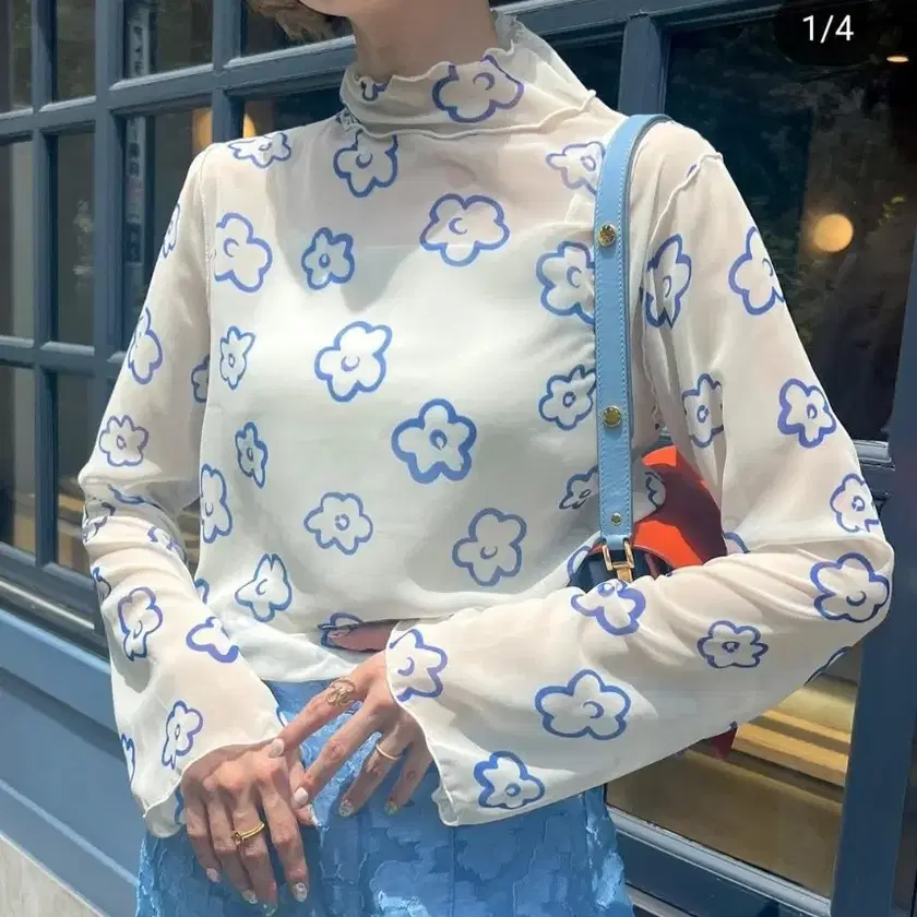 New product) Poppy Tokyo Flower See-through Top Blouse on