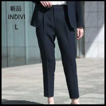 [새 상품] INDIVI 팬츠 드라이 접촉 냉감 허리밴딩 네이비