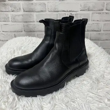 [ 양호 ] ZARA 사이드 고어 부츠 블랙 37 가죽 통굽