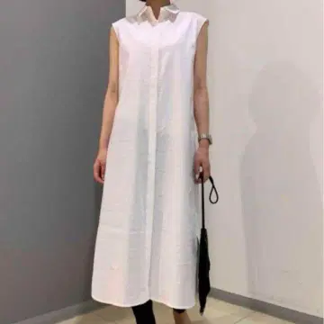 Theory luxe 21ss 슬리브리스 셔츠 튜닉 화이트 38