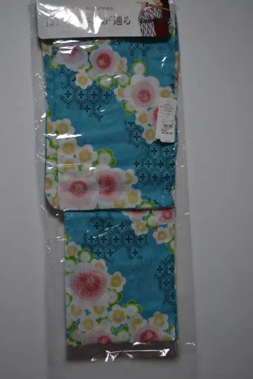 스카이블루 꽃무늬 유카타 단품 이토 요카도 콜라보 상품 미사용 새상품
