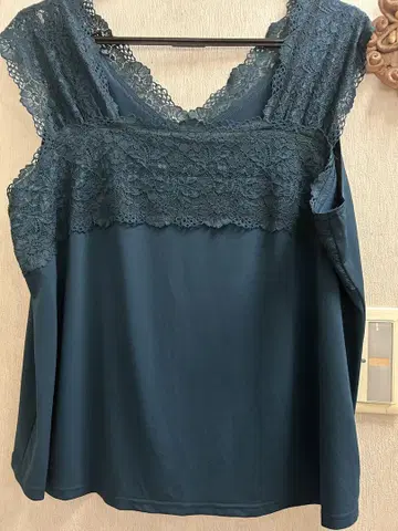 릴리안 뷰티 LL 레이스 스퀘어넥 다크 블루 그린 사라사라
