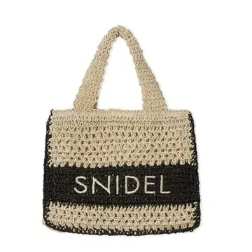 미사용 SNIDEL 패턴 짜임 로고 토트백 아이보리