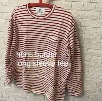 레어/hbns border long sleeve tee