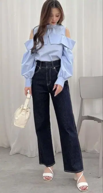 MERCURYDUO 하이웨스트 스트레이트 스트레치 데님