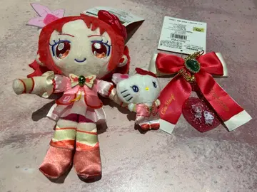 프리큐어5 큐어 루즈 산리오 키티 마스코트 참 키홀더