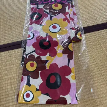 꽃무늬 유카타 빨간색 오비 세트