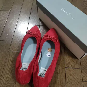 미사용 새상품, 에마프란시스, 레드 발레 슈즈