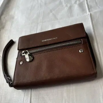 미사용 MANDARINA DUCK 접이식 지갑 브라운