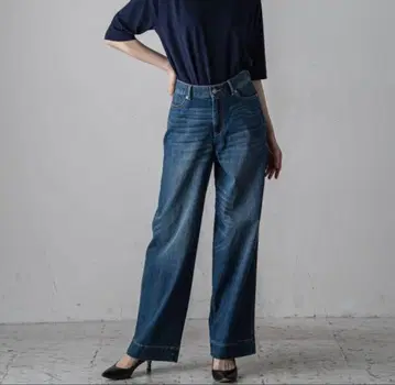 라에프 와이드 핏 커브 데님 S 사이즈