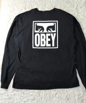 OBEY 맨투맨 백 프린트 빅 실루엣 XXL 블랙