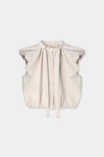 Louren power shoulder taffeta blouse