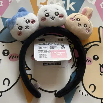 치이카와 파크 봉제 인형 머리띠 하치와레 치이카와 토끼 얼굴