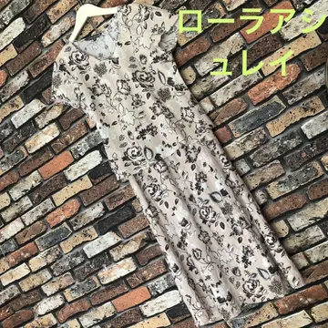 LAURA ASHLEY 로라 애슐리 꽃무늬 V넥 마 혼방 셋업 9호