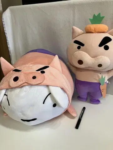 짱구는 못말려 흰둥이 뒤집어쓰기 코로링 BIG 돼지 봉제 인형 2개 세트