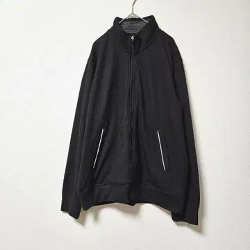 [빈티지] 풀 집업 자켓 포켓 라인 긴팔 블랙 (L)