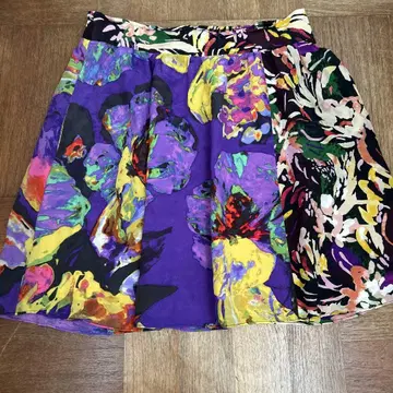 MaEve by Anthropologie 실크 플라워 프린트 미니 스커트