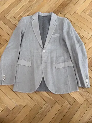 BELVEST 벨베스트 린넨 테일러드 자켓 베이지 무쌍 마감