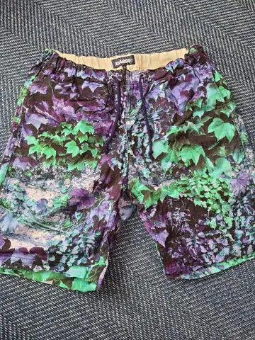 XLARGE 다색 잎사귀 패턴 숏팬츠 34