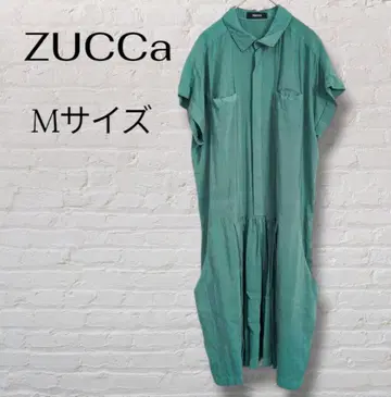 ZUCCa 그린 셔츠 원피스 튜닉 반팔 M 사이즈