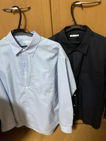 GU 긴팔 와이셔츠 2세트 L사이즈 네이비 스카이블루