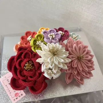 카즈라키요 노포 치리멘 꽃 머리 장식 (빗)