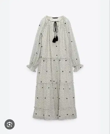 ZARA 오버사이즈 메쉬 도트 원피스 M