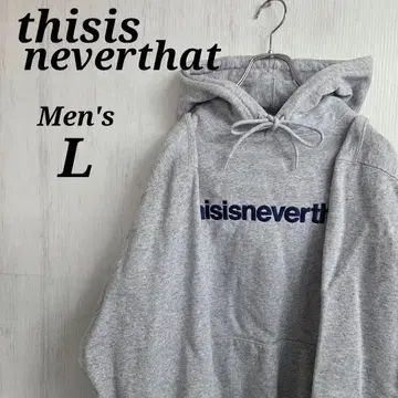 thisisneverthat 후드티 L 그레이 네이비 자수 로고 한국