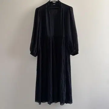 UNIQLO 네이비 플리츠 롱 원피스 S
