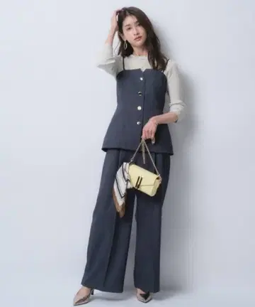 Jusglitty 사이드 디자인 와이드 팬츠