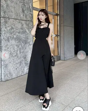 cherimi 허리 컷오프 원피스 초커 포함