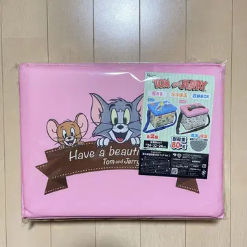 톰과 제리 앉을 수 있는 보냉 보온 수납 BOX 핑크
