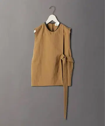 <6(ROKU)> LEATHER PIPING NO SLEEVE SHIRT