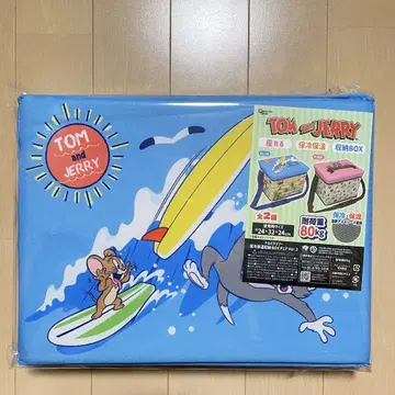 톰과 제리 앉을 수 있는 보냉 보온 수납 BOX 블루