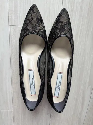 레이스 블랙 펌프스 24cm
