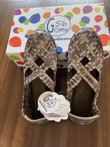 G56 고무 뜨개질 디자인 스니커즈 L 브론즈