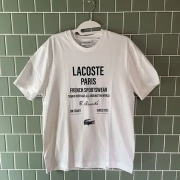 LACOSTE 화이트 T셔츠 US M