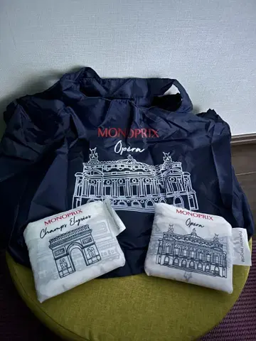 MONOPRIX 모노프리 에코백 네이비 오페라 극장 개선문 샹젤리제