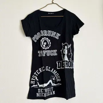HYSTERIC GLAMOUR 디트로이트 반팔 티셔츠 블랙
