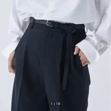 [Luis] 루이스 벨트 내로우 벨트 블랙 천연 가죽