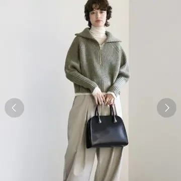 멜란지 하프 지퍼 라메 니트 탑
