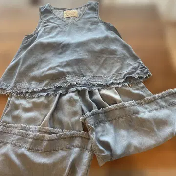 NATURE VINTAGE 얇은 데님 파랑 셋업