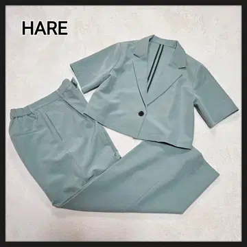 HARE 셋업 1B 와이드 팬츠 턱 F 그린