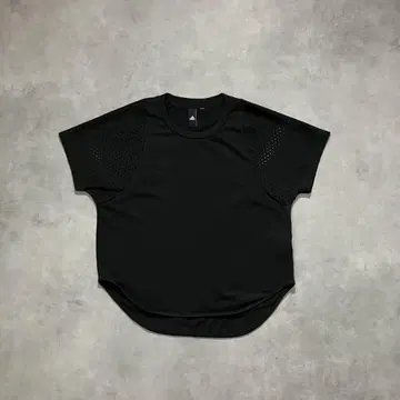 00년대 adidas 메쉬 절개 티셔츠 숏 기장 와이드